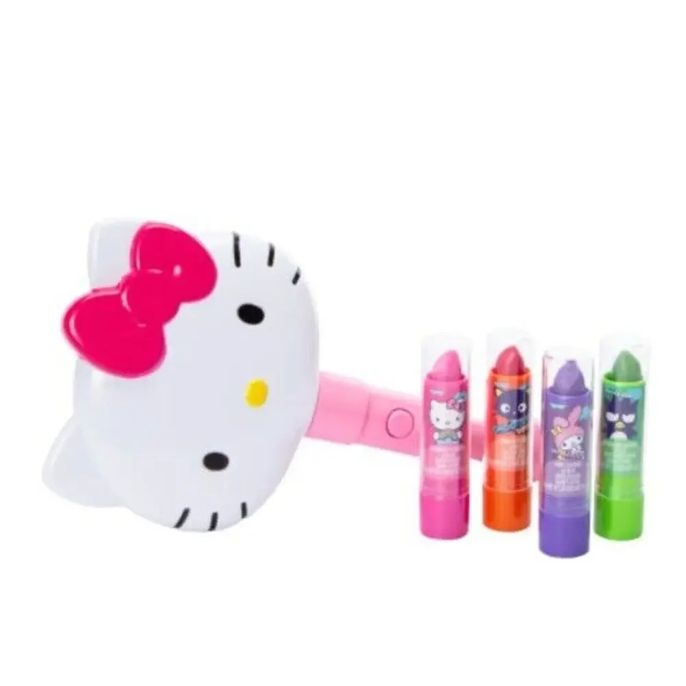 🔥Hello Kitty & Friends 5pc Cosmetic Set Mirror Light Plant Based Lip Balm NWT🔥